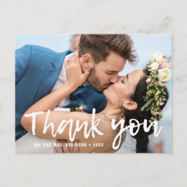 筆で手描きした写真 結婚式のお礼メッセージカード ポストカード