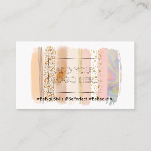 筆で描いたようなパステルカラーのメイクアップ 名刺 (正面)