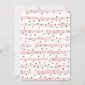 筆のストローク & コンフェッティ ローズゴールド ID511 招待状 (裏面)