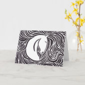 筆のペン馬 カード (黄色い花)