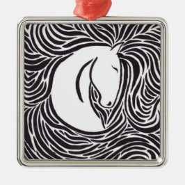 筆のペン馬 メタルオーナメント