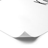 筆の書結婚跡の歓迎サイン |黒 ポスター (角)