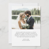 筆の書道たった今結婚しました写真の取り出し 案内状 (裏面)