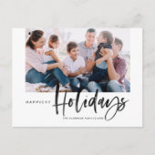 筆の書道黒幸せな休日の写真 シーズンポストカード (正面)