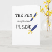 筆は刀より強い カード (黄色い花)