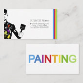 筆を手に制服を着た画家 名刺 (正面/裏面)