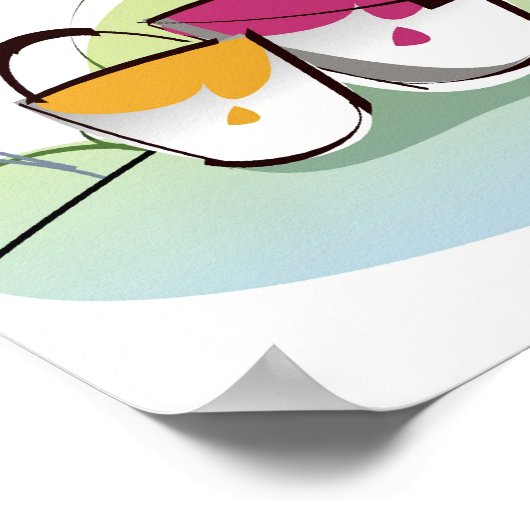 筆を持ちイーゼルのそばに立つ人 ポスター (角)