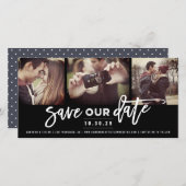 筆モダン筆書跡3枚数々の写真 セーブザデート (正面/裏面)