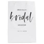 筆モダン筆書道ブライダルシャワー ミディアムペーパーバッグ (正面)