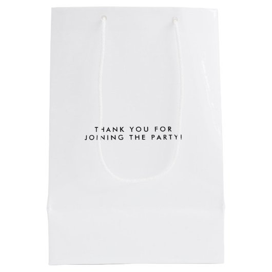 筆モダン筆書道ブライダルシャワー ミディアムペーパーバッグ (裏面)