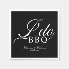 筆耕私もBBQエンゲージメントパーティブラック スタンダードカクテルナプキン