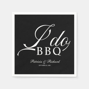 筆耕私もBBQエンゲージメントパーティブラック スタンダードカクテルナプキン