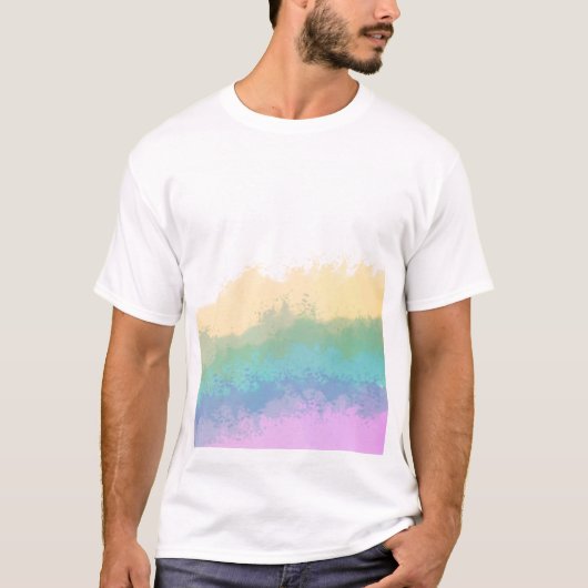 筆致のレインボー水彩 Tシャツ (正面)