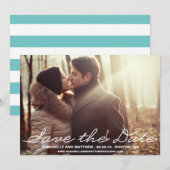 筆記の腕前を披露しようという告知 セーブザデート (正面/裏面)