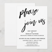 筆記体であなたをお招きします ウェディング・レセプションの後で 招待状 (正面/裏面)