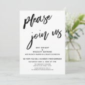 筆記体でお願い 結婚式の披露宴後にご参加ください 招待状 (スタンド正面)