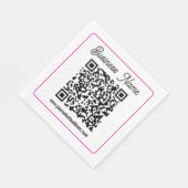 筆記体で書かれたスキャン可能なQRコード スタンダードランチョンナプキン (角)