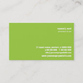 筆記体のライムのモノグラムの名刺 名刺 (裏面)