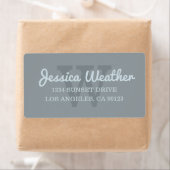 筆記体の名前|のモノグラムのな差出人住所 ラベル (インサイチュ)