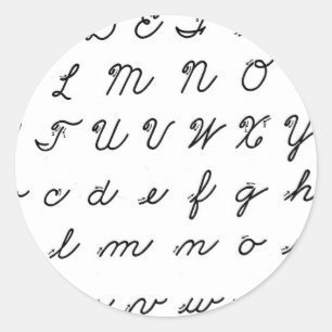 筆記体の手書きの図表 ラウンドシール