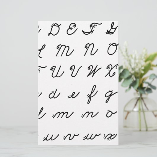 筆記体の手書きの図表 便箋 (スタンド正面)