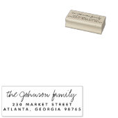 筆記体の手書きファミリ名と差出人住所 ラバースタンプ (押印)