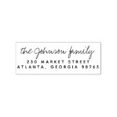 筆記体の手書きファミリ名と差出人住所 ラバースタンプ (インプリント)