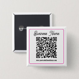 筆記体スクリプトの手書き風スキャン可能なQRコード 缶バッジ