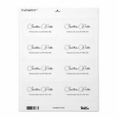 筆記体スクリプト エレガントな発送住所ラベル ラベル (フルシート)