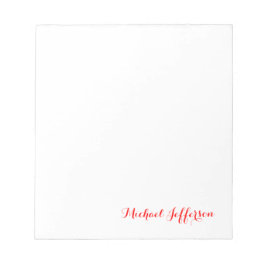 筆記体スクリプト エレガント シンプル レッド ホワイト ノートパッド