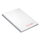 筆記体スクリプト エレガント シンプル レッド ホワイト ノートブック (右側)