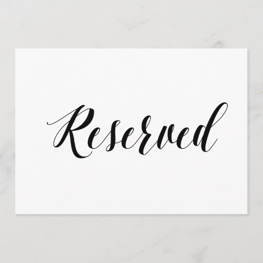 筆記体スタイル「予約済み」結婚式看板 (正面)