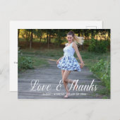 筆記体デザイン | 写真 卒業お礼 ポストカード (正面/裏面)