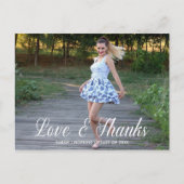 筆記体デザイン | 写真 卒業お礼 ポストカード (正面)