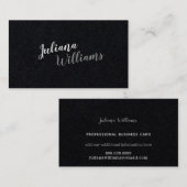 筆記体モダンプロフェッショナル黒 名刺 (正面/裏面)