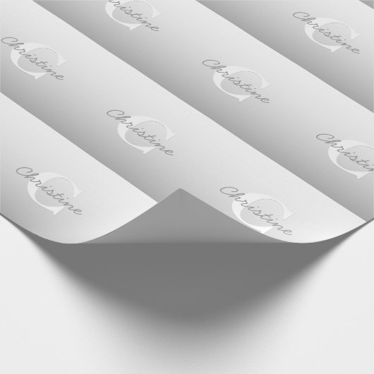 筆記体名前または他のテキスト（モノグラム付き） | グラデーション ラッピングペーパー (角)