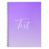 筆記体名前 & 編集可能なライトパープルのオンブレ ノートブック (正面)