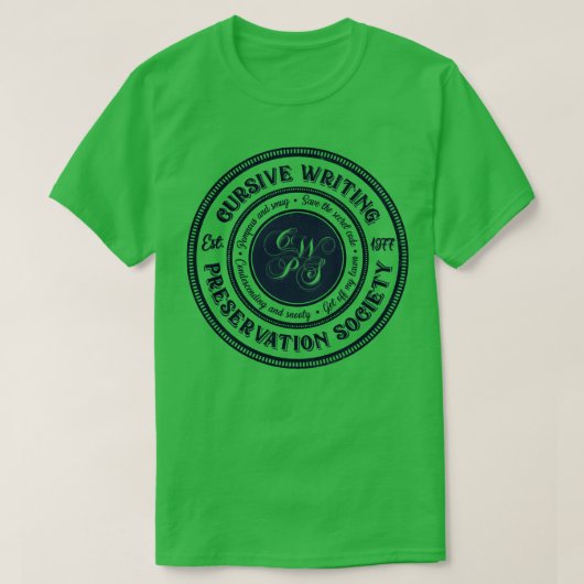 筆記体書保存会 Tシャツ (デザイン正面)