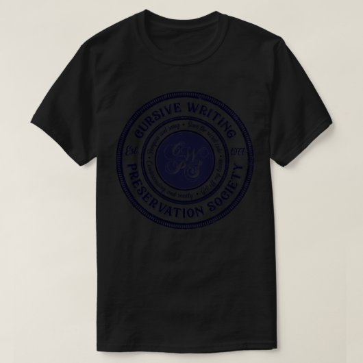 筆記体書保存会 Tシャツ (デザイン正面)
