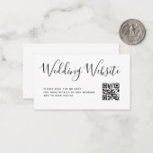 筆記体 ウェディング ウェブサイト 詳細 QRコード 同封カード ノートカード (正面/裏面インサイチュ)