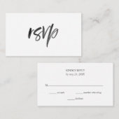 筆記体 ウェディング RSVP エンクロージャーカード (正面/裏面)