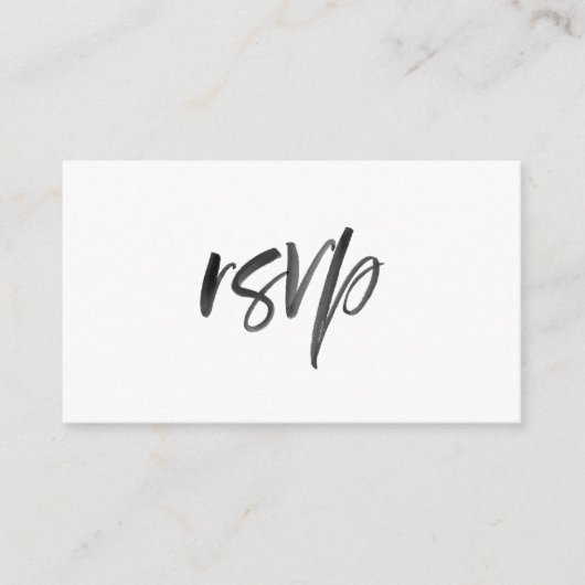 筆記体 ウェディング RSVP エンクロージャーカード (正面)