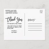 筆記体 ウッド 4 写真 卒業 ありがとう ポストカード (裏面)