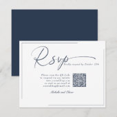 筆記体 クラシック モダン ウェディング  QRコード 返信 (正面/裏面)