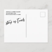 筆記体 シンプル お引越ししました タイポグラフィー クリーム ポストカード (裏面)