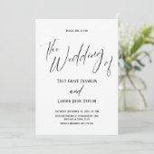 筆記体 タイポグラフィー シンプル ウェディング 招待状 (スタンド正面)