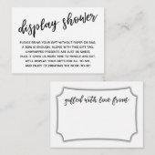 筆記体 ディスプレイ シャワー ギフト エンクロージャーカード (正面/裏面)