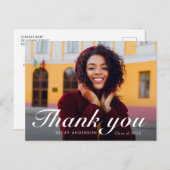 筆記体 モダン ありがとう 卒業 ポストカード (正面/裏面)