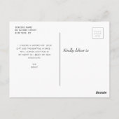 筆記体 モダン ありがとう 卒業 ポストカード (裏面)