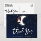 筆記体 天体 結婚 花 月 感謝 ポストカード (正面/裏面)